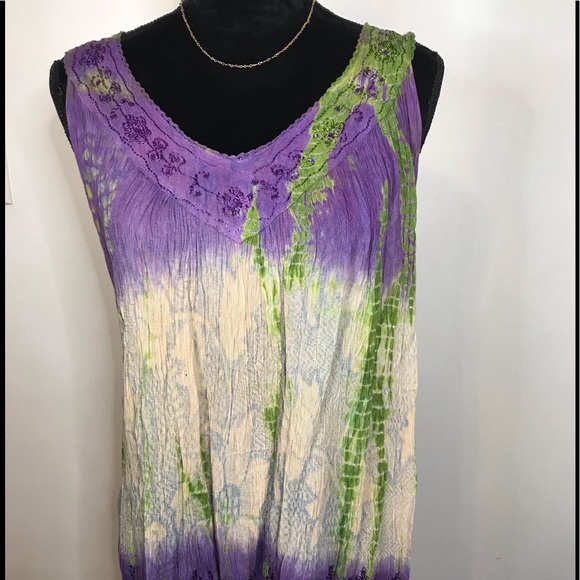 ✨ 2/$15 SALE! Purple Multi Sleeveless Top ✨ - Picture 4 of 7
